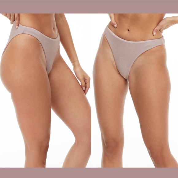 NEW Good American‎ [ 3 GA ] Sparkle Better Bikini Bottoms in Lilac - Picture 2 of 12